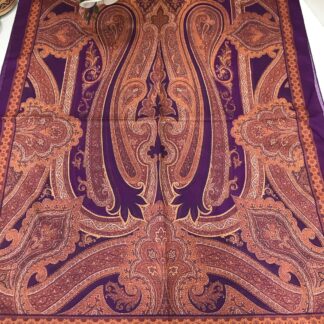 Etro Pamuk İpek Şal -987654 Mor turuncu