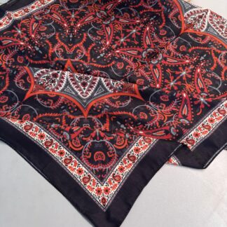 Etro Buta Desenli Pamuk Soft Şal - 377350 - Siyah Kızıl
