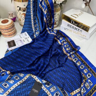 Fendi Çift Taraflı Vual İpek Şal 11143 - Saks