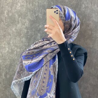 Etro Etnik Desen Pamuk Soft Şal 36631 - Morcivert