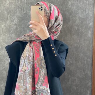 Etro Etnik Desen Pamuk Soft Şal 36631 - Fuşya