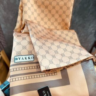 Vakko Desen Twill İpek Şal - Camel