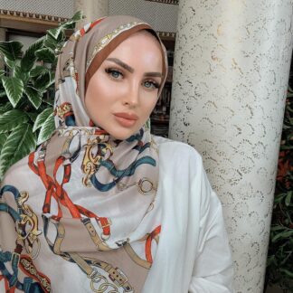Hermes Zincir Desen Pamuk Soft Şal 61532 - Kahve