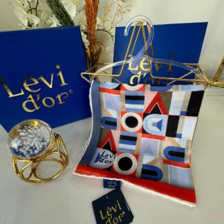 Levidor Cotton Eşarp 16375 - İndigo/Turuncu