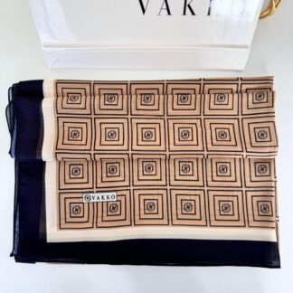 Vakko İpeksi Kare Desen Şal 61019 - Camel