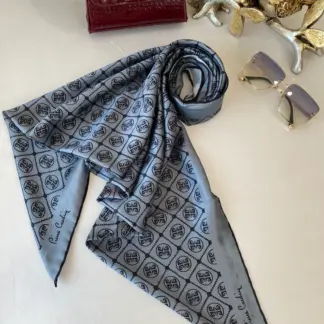 Pier Cardin Kare Desen Twill Eşarp 44131 - Antrasit
