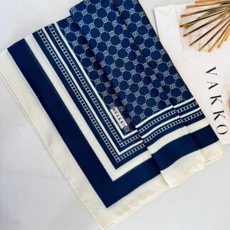 Vakko Desen Pamuk Soft Şal 61446 - Lacivert