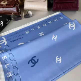 Chanel Saten İpek Eşarp 44124 - İndigo