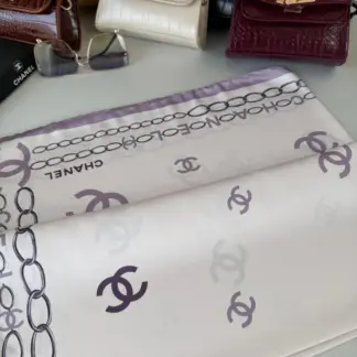 Chanel Saten İpek Eşarp 44124 - Eflatun