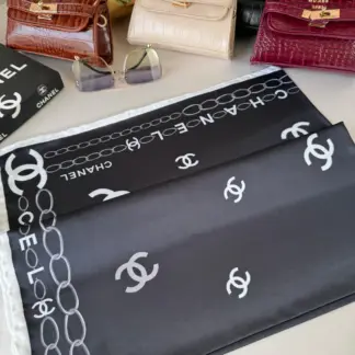 Chanel Saten İpek Eşarp 44124 - Siyah