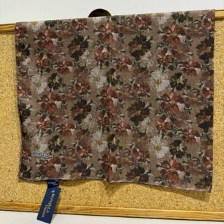Çiçek Desen Pamuk Soft Eşarp 17004 - Kahve