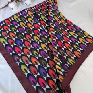 Tavuskuşu Desen Pamuk Soft Eşarp 114401 - Kahve