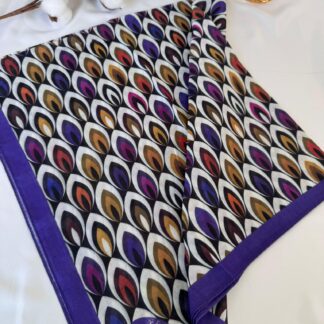 Tavuskuşu Desen Pamuk Soft Eşarp 114401 - Mor