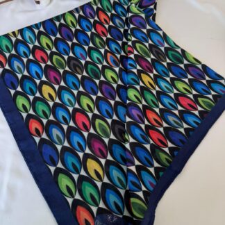 Tavuskuşu Desen Pamuk Soft Eşarp 114401 - Lacivert