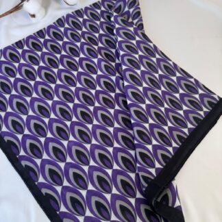 Tavuskuşu Desen Pamuk Soft Eşarp 114401 - SiyahMor