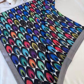Tavuskuşu Desen Pamuk Soft Eşarp 114401 - Gri