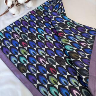 Tavuskuşu Desen Pamuk Soft Eşarp 114401 - Mürdüm