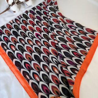 Tavuskuşu Desen Pamuk Soft Eşarp 114401 - Turuncu