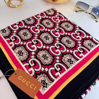 Gucci İthal Vual İpek Şal 78431 - Fuşya