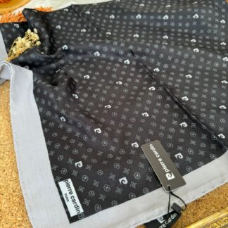 Pier Cardin Monogram Pamuk Soft Eşarp 35671 - Siyah