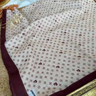 Pier Cardin Monogram Pamuk Soft Eşarp 35671 - Bordo