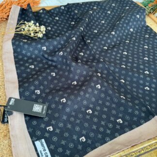 Pier Cardin Monogram Pamuk Soft Eşarp 35671 - Siyah/Camel