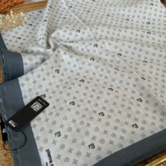 Pier Cardin Monogram Pamuk Soft Eşarp 35671 - Füme