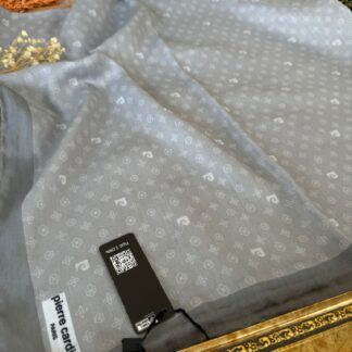 Pier Cardin Monogram Pamuk Soft Eşarp 35671 - Gümüş