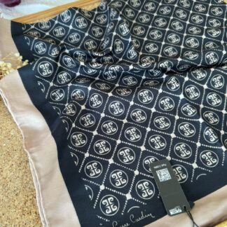 Pier Cardin Kare Desen Pamuk Soft Eşarp 10850 - Siyah/Camel