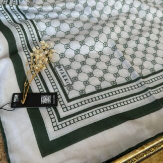 Vakko Desen Pamuk Soft Eşarp - Ekru/Haki