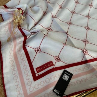 Vakko Zincir Detaylı Pamuk Soft Eşarp 54380 - Bordo