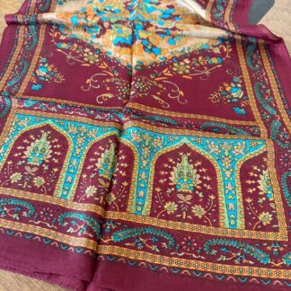 Hint İpeği Şal 63875 - Bordo