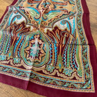 Hint İpeği Şal 63875 - Bordo/Sarı