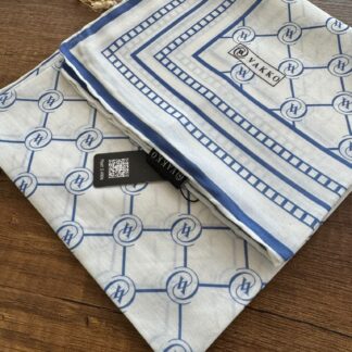 Vakko Monogram Desen Pamuk Soft Eşarp 21510 - Mavi