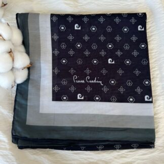 Pier Cardin Çizgili Pamuk Soft Eşarp 94263 - Siyah/Gri