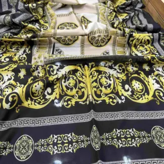 versace vual ipek şal 01648 - Siyah