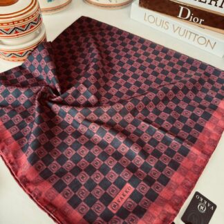 Vakko Dama Monogram Pamuk İpeksi Eşarp 38442 - Bordo