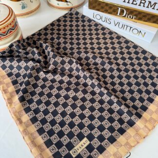 Vakko Dama Monogram Pamuk İpeksi Eşarp 38442 - Siyah/Mercan
