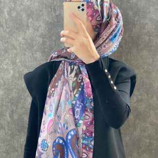 Etro Etnik Desen Pamuk Soft Şal 38630 - Soft Pembe/Saks