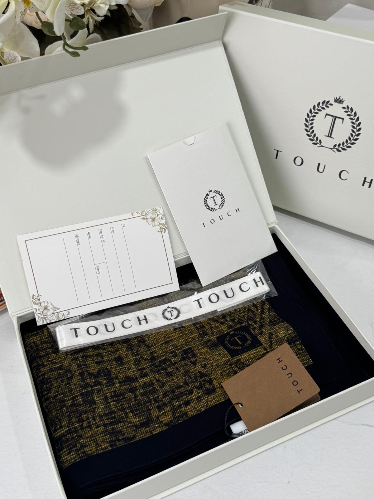 Touch İthal Etnik Desen Pamuk İpek Şal 63457 - Haki - Image 2