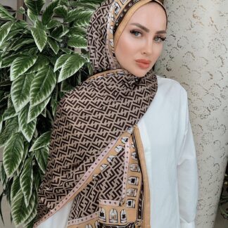 FENDİ DESEN İTHAL VUAL İPEK ŞAL 15801- VİZON