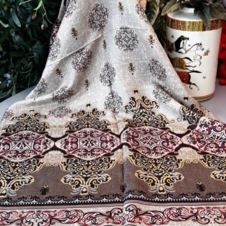 Hint Etro Desenli Pamuk Soft Şal - 658960 - Kızıl Camel