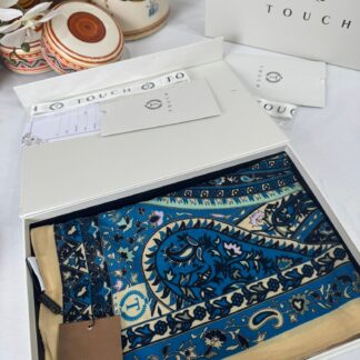 Touch İthal Etnik Desen Pamuk İpek Şal- 35440 - Bebe mavisi Vizon