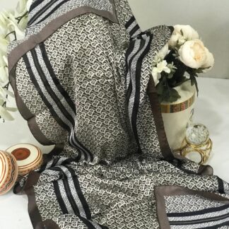 Burberry Çift Taraflı Vual İpek Şal -vizon
