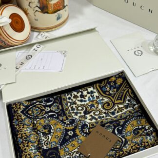Touch İthal Etnik Desen Yün İpek Şal- 34550 - Lacivert vizon