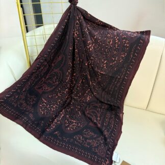 Touch İthal Etnik Desen Yün İpek Şal- 34660 - Bordo