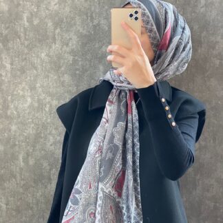 Etro Etnik Desen Pamuk Soft Şal 36631 - Bordo