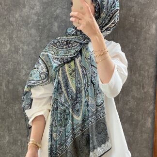 Etro Desen Hint Vual İpek Şal - Mint