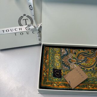 Touch İthal Etnik Desen Yün İpek Şal- 35110 - Kahve Turuncu