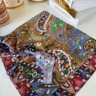 Etro Etnik Desen Pamuk Soft Eşarp 148 - Taba